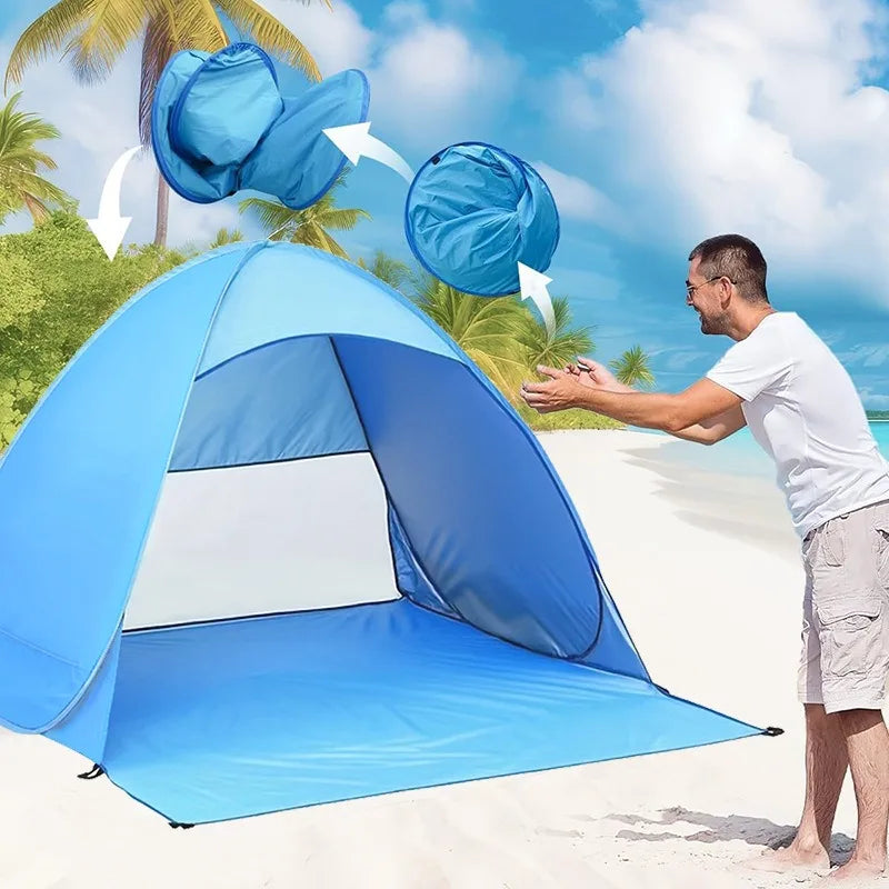 Foldable Beach Shade Tent – Portable Sun Shelter for 3–4 Beach Shade Tent Axl