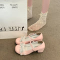 Black Y2K Butterfly-Knot Mary Jane Heels | Lolita Party Pumps Mary Jane Heels Axl Pink 36