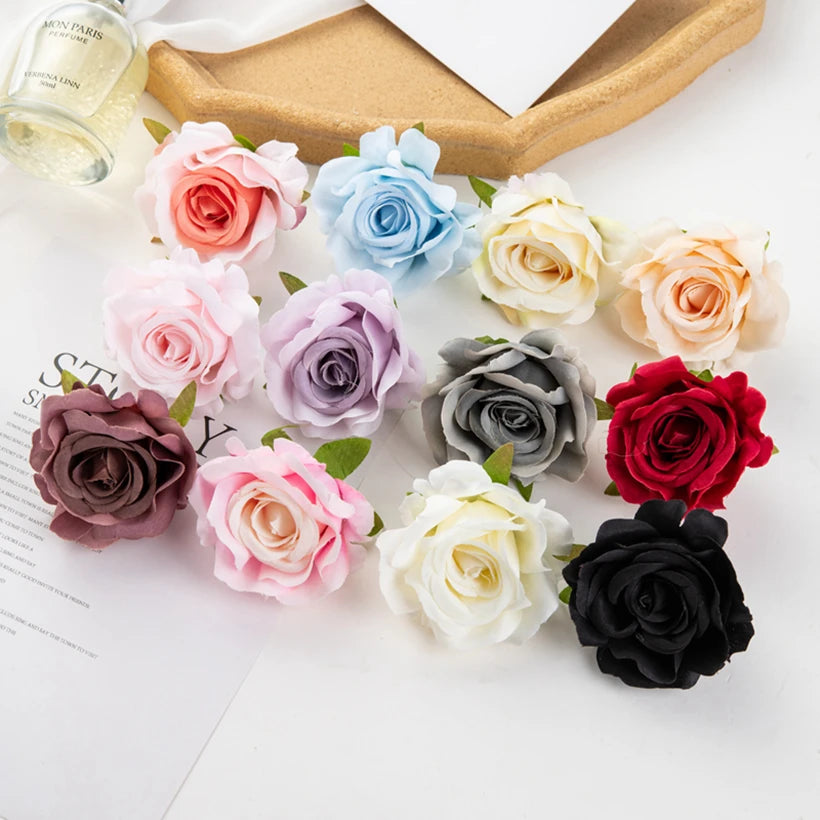 Silk Artificial Rose Heads 5/10 Pcs – Wedding & Home Decor Artificial Silk Flowers Axl