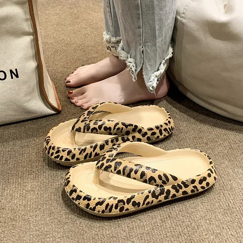 Women's Plaid Platform Flip Flops – Non-Slip Beach Slides Platform Flip Flops Axl Khaki 36-37