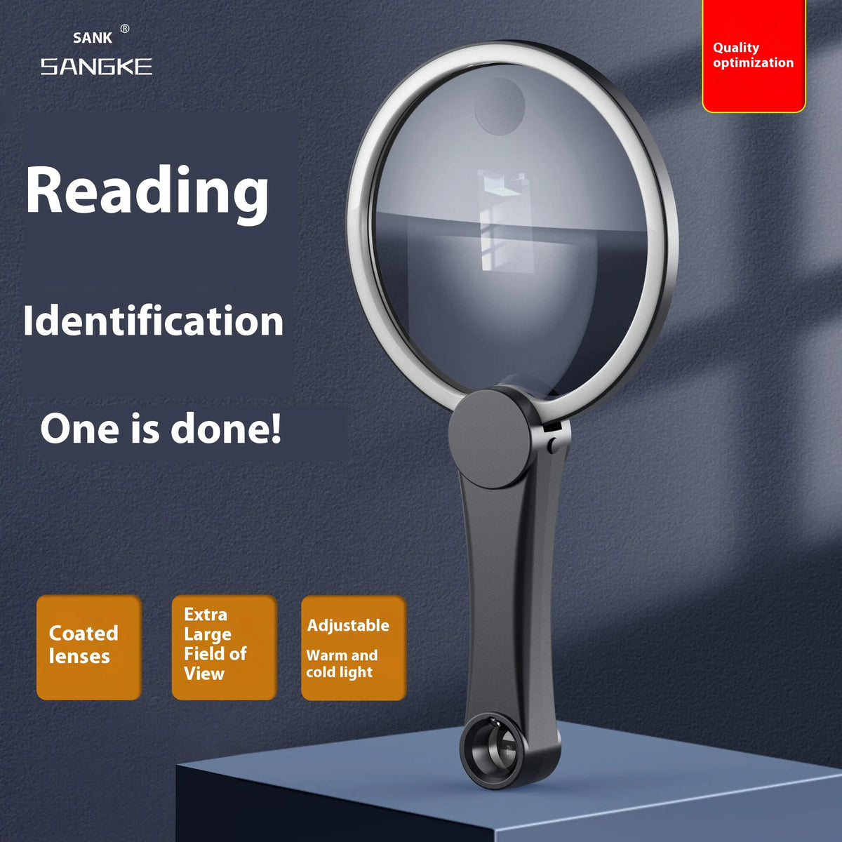 130mm LED Magnifying Glass – 3-Color Light & Optical Coating LED Magnifying Glass Axl