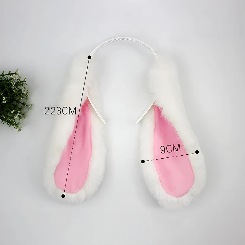 Plush Bunny Ears Headband – Cosplay & Party Hair Accessory Costume Headband Axl