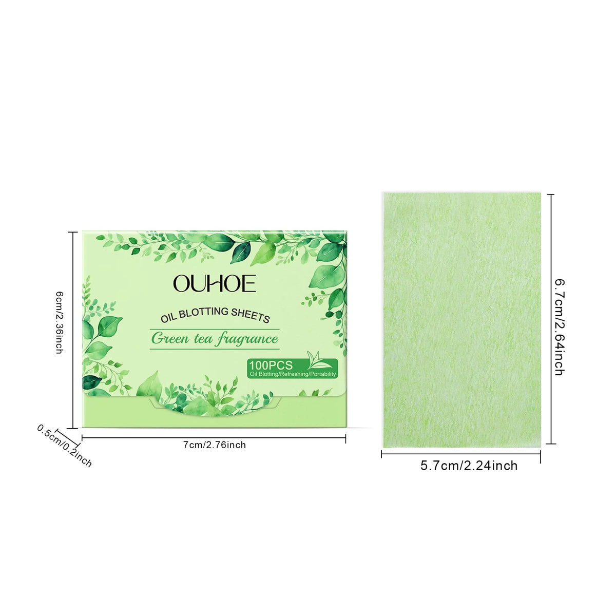100-Pack Facial Oil Blotting Sheets – Matte Skin Control Facial Blotting Sheets Axl Green Tea Fragrance 12g