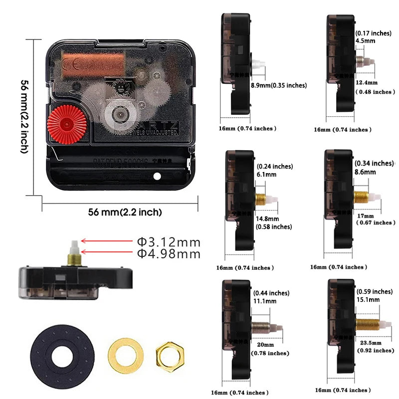 Silent Sweep Quartz Clock Movement – DIY Repair Kit 25mm Clock Movement Kit Axl