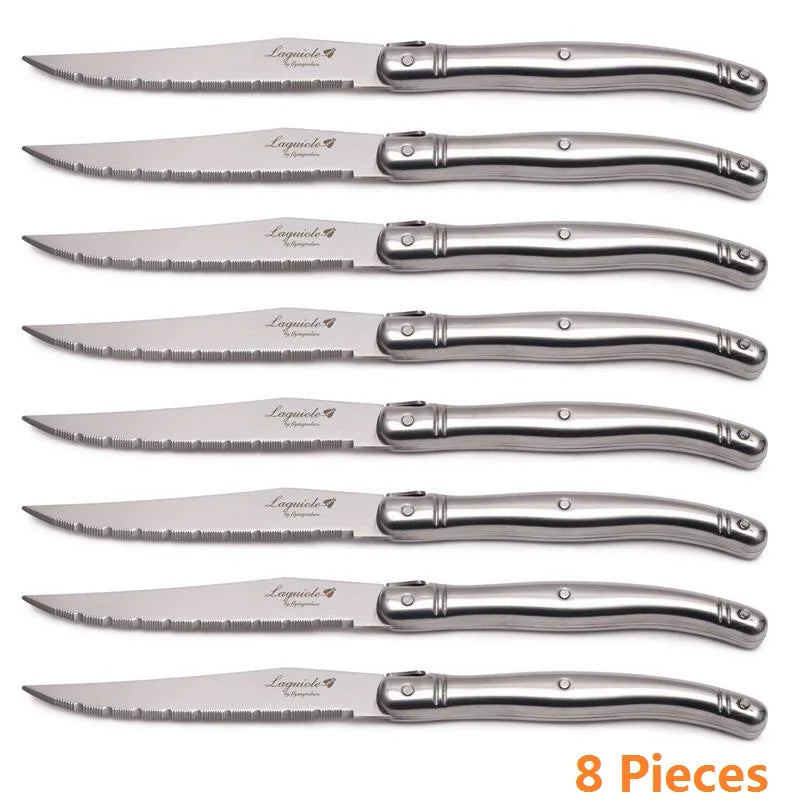 Laguiole-Style Stainless Steel Steak Forks Set – 2–10 Pcs Steak Fork Set Axl 8pcs knife