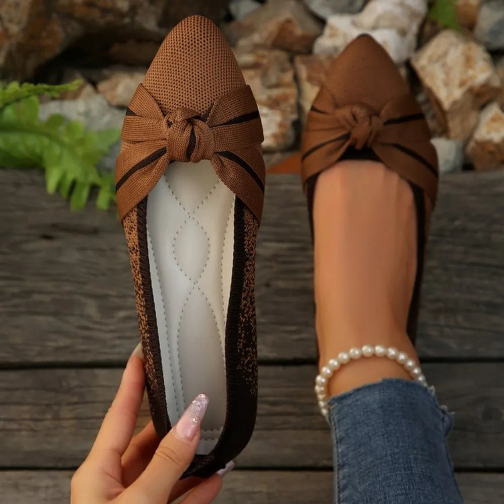 VKJF Women's Retro Slip-On Flat Shoes | Soft Fabric, Plus Size Women's Flat Shoes Axl 39 Brown