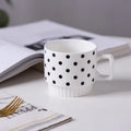 KEMORELA Nordic Ceramic Mug – Stackable Coffee & Tea Cup Ceramic Coffee Mug Axl Polka Dots 301-400ml