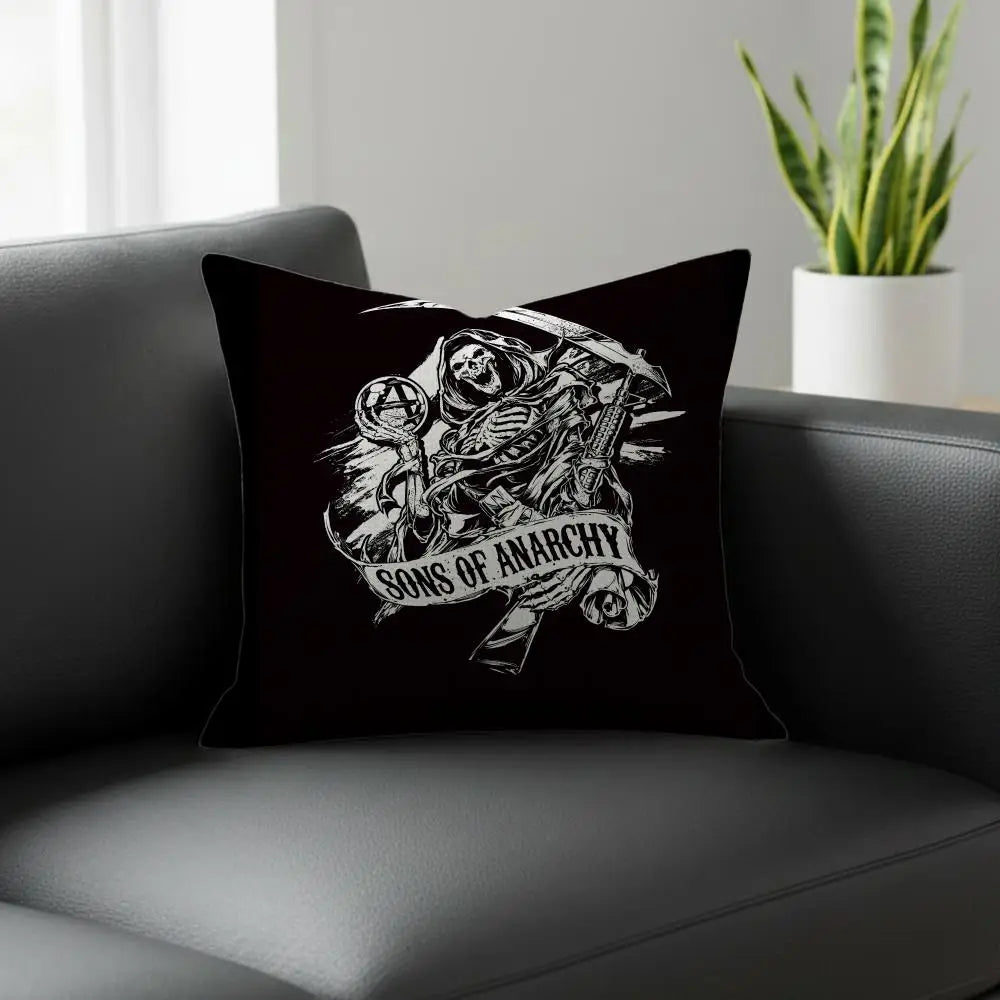 Sons of Anarchy Linen Cushion Cover | Sofa & Bedroom Decor Decorative Cushion Cover Axl White3 40X40cm
