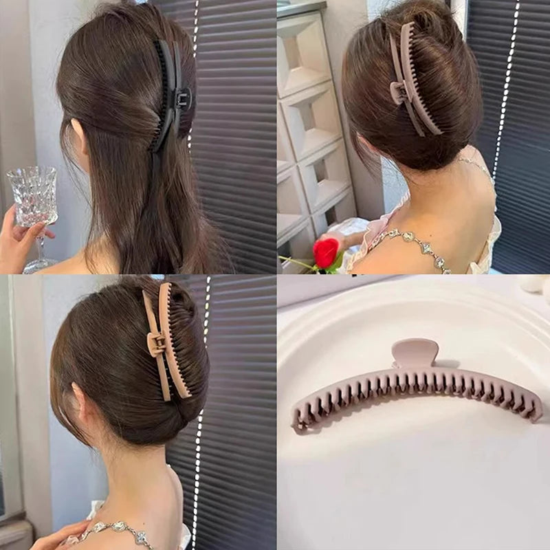 Matte Hair Claw Clips – Extra Large Double Row Teeth Non-Slip Hair Claw Clip Axl