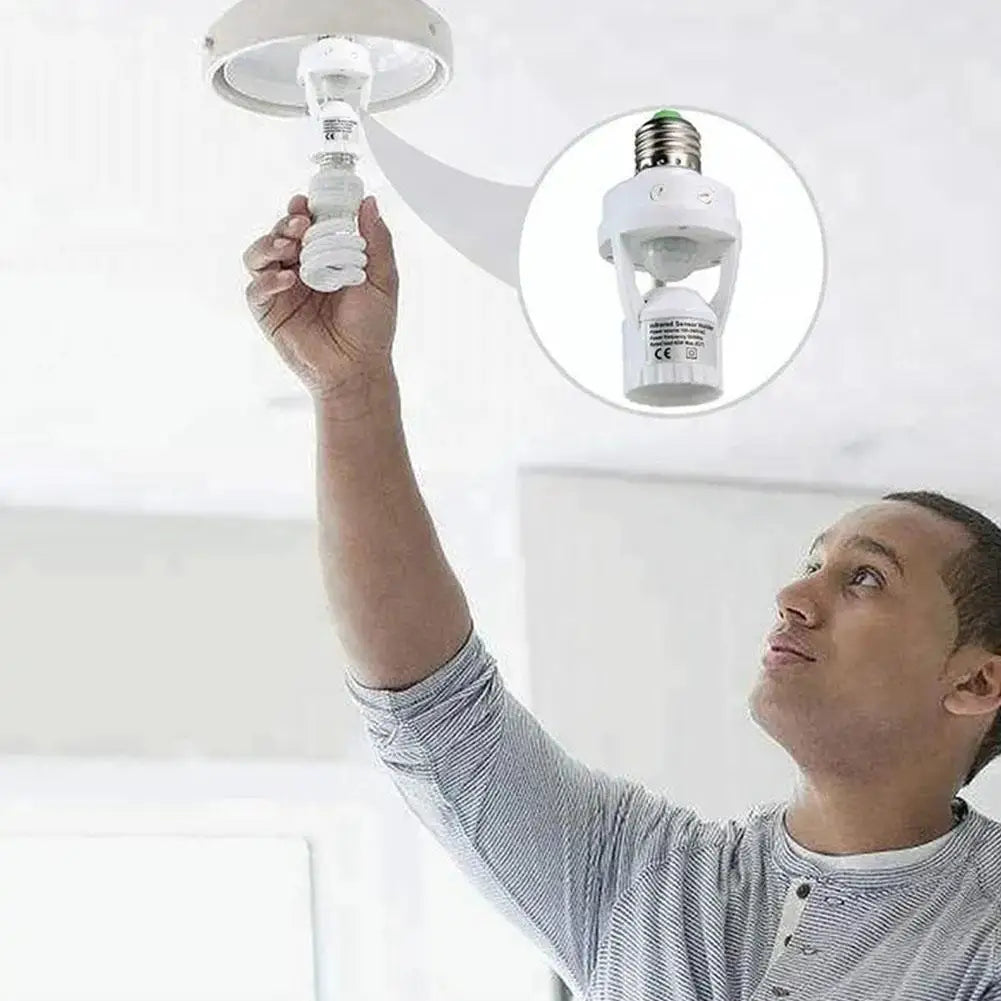 E27 PIR Motion Sensor Lamp Holder – Auto Light Switch Socket Motion Sensor Socket Axl