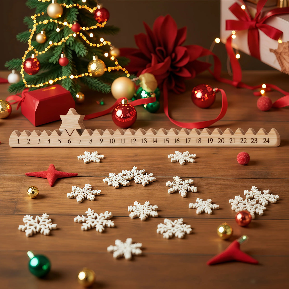 Wooden Christmas Countdown Advent Calendar – Star Design Advent Calendar Axl
