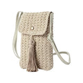 Boho Woven Mini Crossbody Bag – Cell Phone Purse for Women Woven Crossbody Bag Axl Khaki S