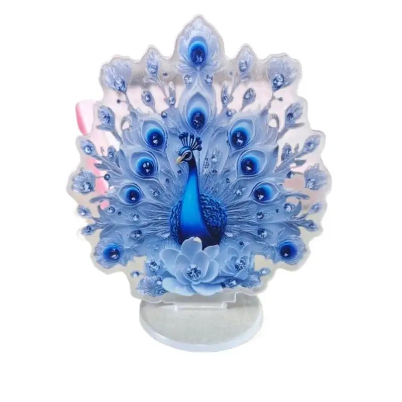 10cm Plastic Peacock Figurine – Desktop Decor & Gift Ornament Desktop Figurine Axl Blue