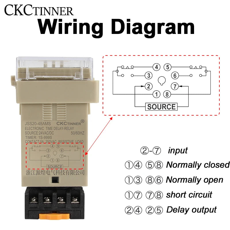JSS20-48AMS LED Programmable Digital Time Relay & Socket Base Digital Time Relay Axl