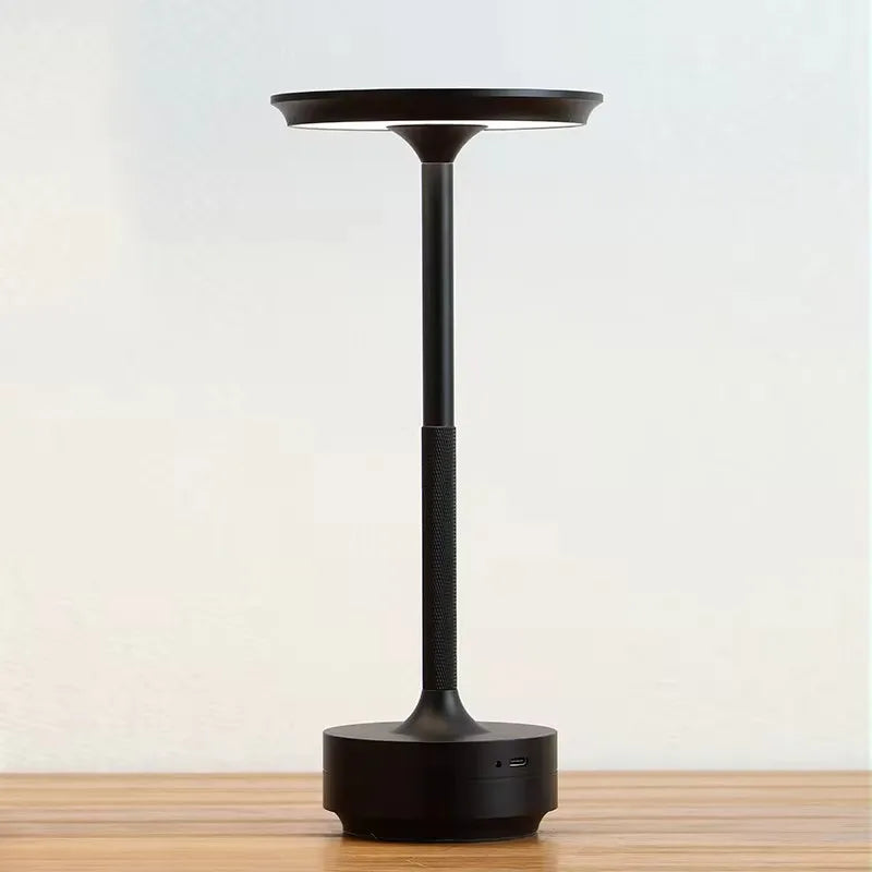 USB Rechargeable LED Desk Lamp | Touch Dimming 3 Color Modes LED Table Lamp Axl Black USB Type-C