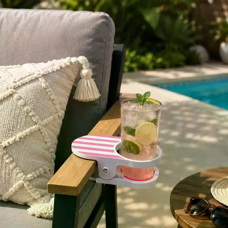 Clip-On Drink Holder – Beach Chair & Desk Cup Clamp Clip-On Cup Holder Axl