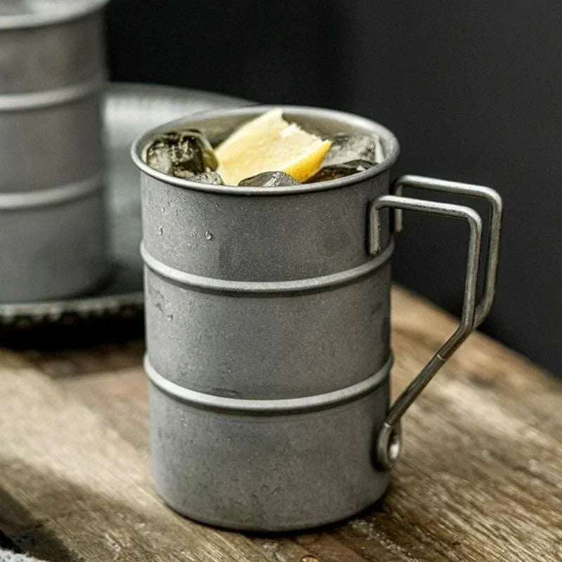 Retro Stainless Steel Camping Mug – Vintage 360ml & 500ml Cup Stainless Steel Mug Axl