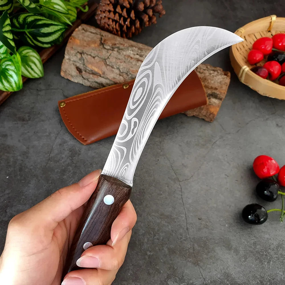 InLeung Hand Forged Kitchen Knife – Carbon Steel Wood Handle Kitchen Chef Knife Axl