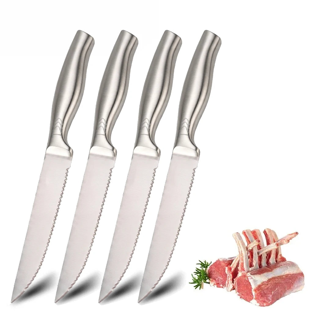 Serrated Steak Knife Set – 1/4/6/8 Pc Stainless Steel Steak Knife Set Axl