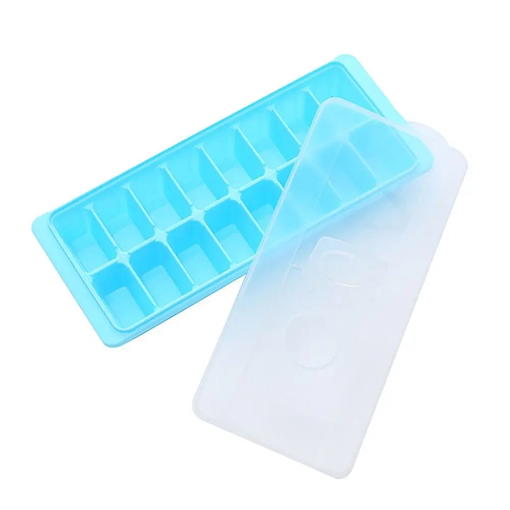 16-Cube Stackable Ice Cube Tray with Lid – Reusable & Easy Fill Ice Cube Tray Axl blue