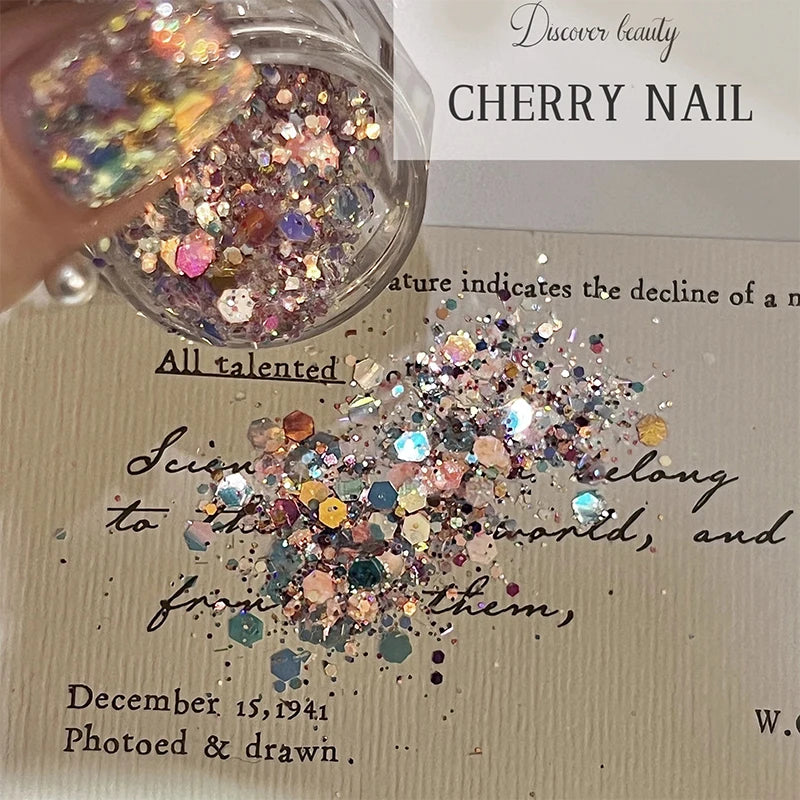 3D Laser Nail Glitter Sequins – Holographic Flakes for Nail Art Nail Art Glitter Axl
