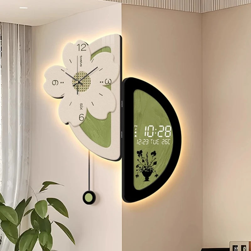 Oeny Large Luxury Wood Wall Clock – Engraved Bamboo Decor Wood Wall Clock Axl