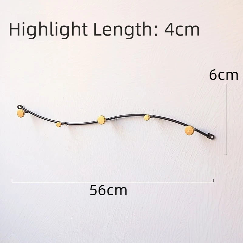 Wall Coat Rack – Iron 5-Hook Minimalist Clothes Hanger Wall Coat Rack Axl Black-S Shape