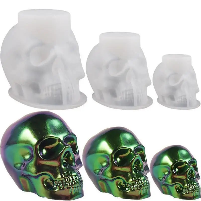 Halloween Skull Silicone Mold – Resin, Candle & Keychain DIY Silicone Craft Mold Axl