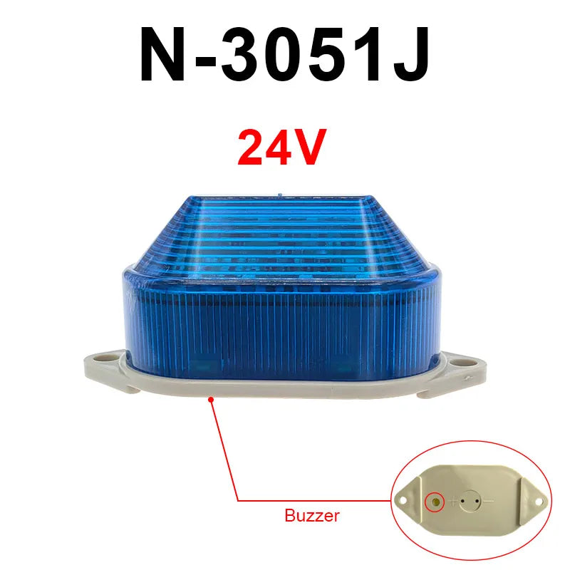 TB40 LED Buzzer Strobe Warning Light 12V 24V 220V IP44 Strobe Warning Light Axl Blue-24V-Buzzer