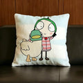 Cartoon Duck Linen Cushion Cover – Sofa, Bed & Chair Decor Decorative Cushion Cover Axl White1 30X30cm