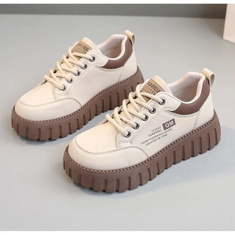 Women's Height Increasing White Sneakers | Anti-Slip Casual Women's Sneakers Axl