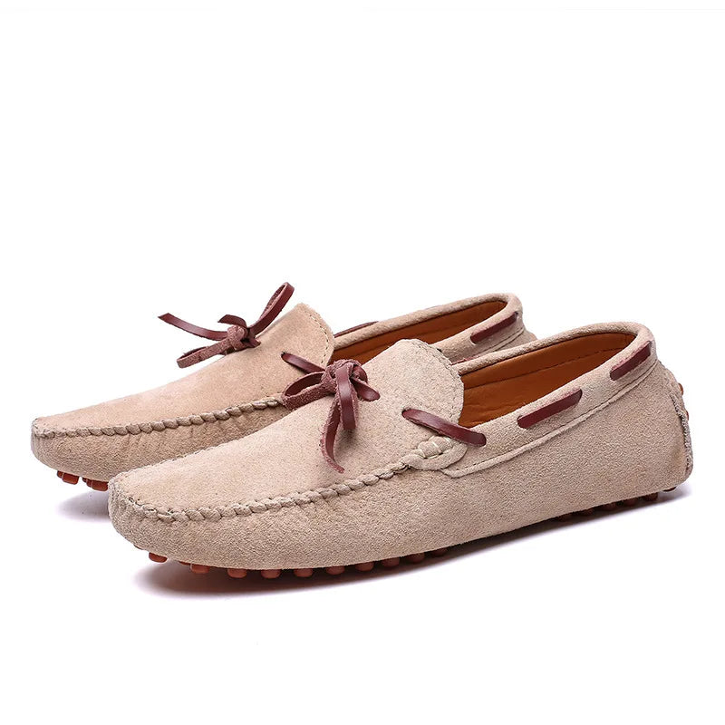 Men's Slip-On Suede Loafers – Soft Sole Casual Shoes Size 38–49 Men's Loafers Axl Beige Casual Shoes 48