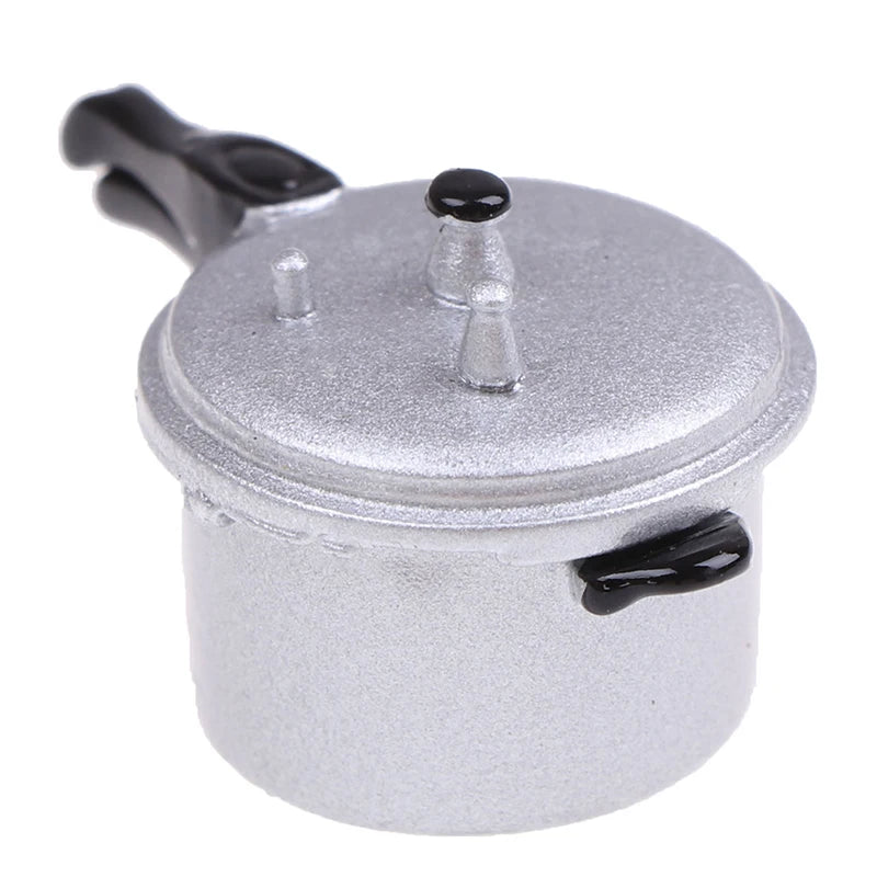 1:12 Dollhouse Miniature Pressure Cooker – Metal Kitchen Decor Dollhouse Miniature Axl