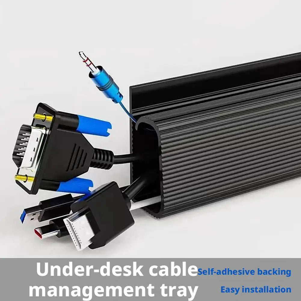 40cm Under Desk Cable Management Tray – No-Drill Wire Organizer Desk Cable Organizer Axl