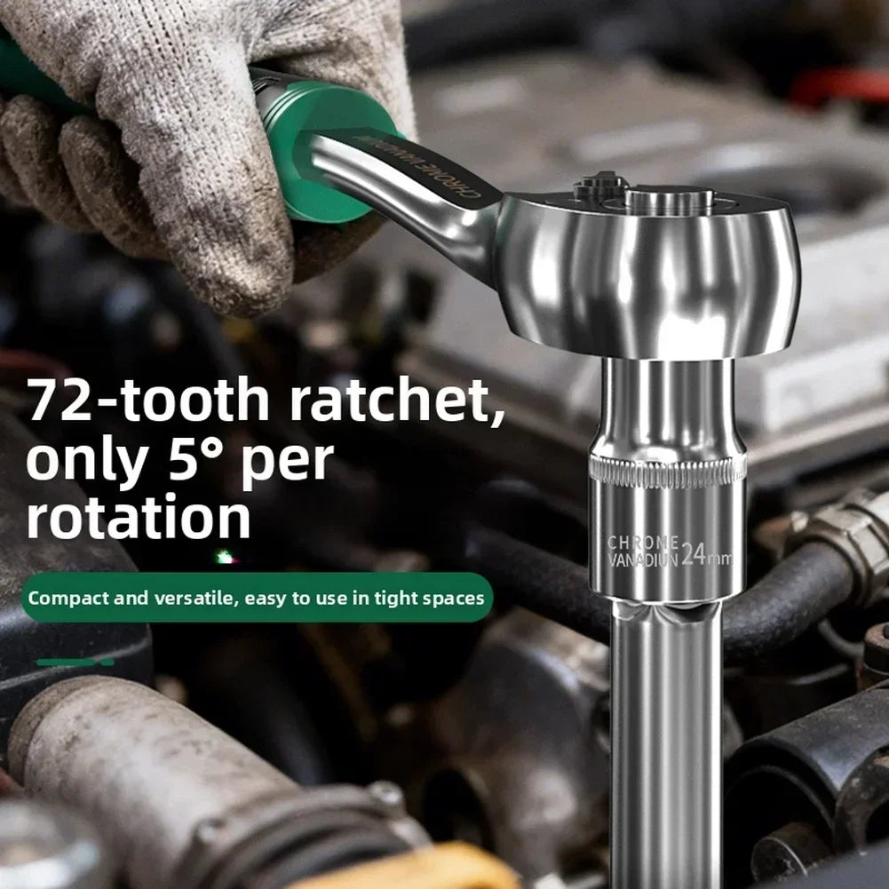 72-Tooth Ratcheting Socket Wrench Set 1/4" & 3/8" Drive Ratchet Socket Wrench Axl