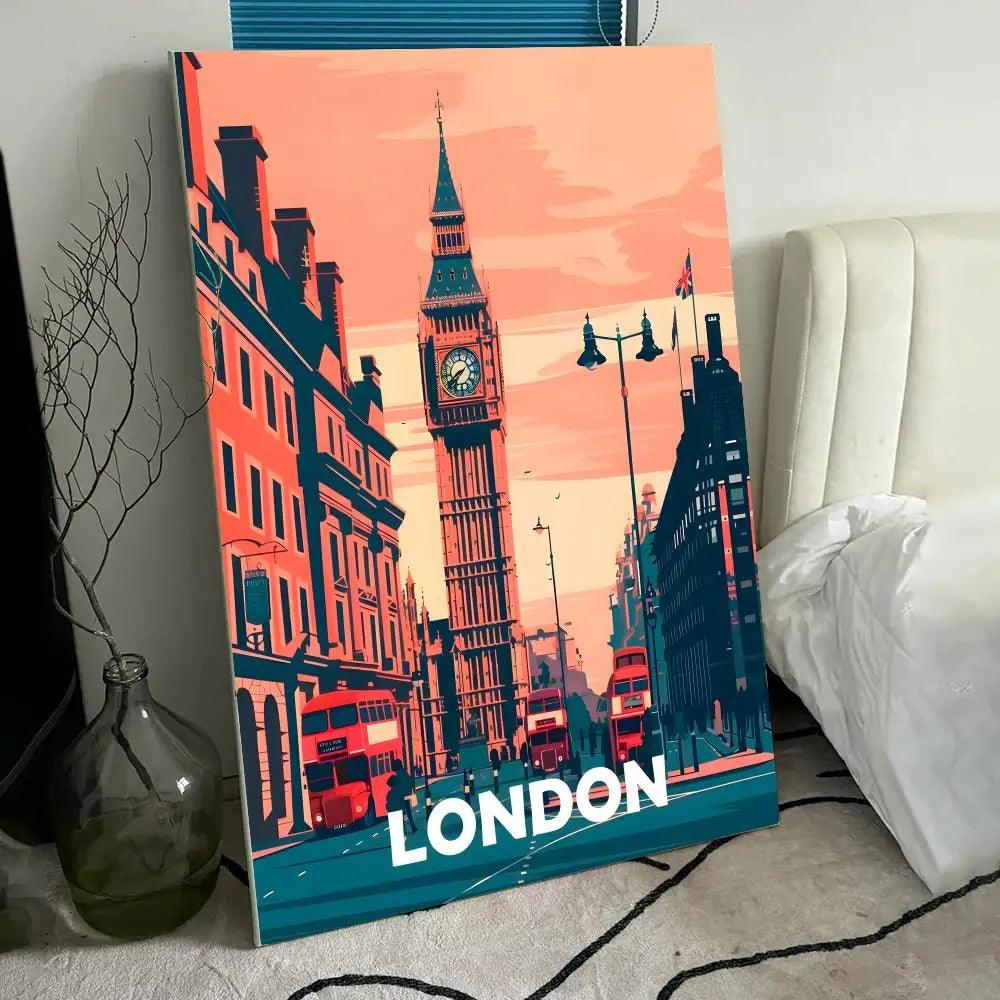 Famous City Scenery HD Canvas Wall Art – Unframed Poster Canvas Wall Art Axl