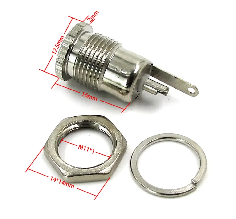 5-Pack DC Power Jack Socket Female Panel Mount 5.5mm x 2.1mm DC Power Connector Axl