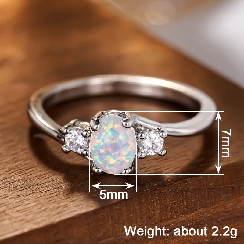 Huitan Oval Opal Ring – Women's Fashion Statement Jewelry Fashion Ring Axl