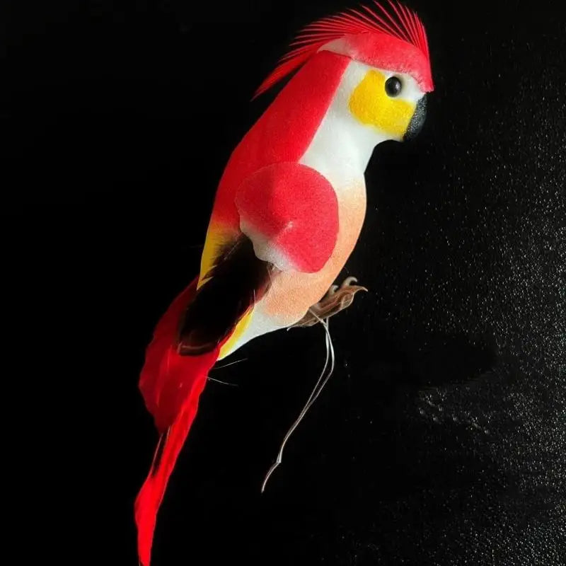 Miniature Parrot Garden Ornament – 15cm Handmade Bird Statue Garden Bird Ornament Axl A3