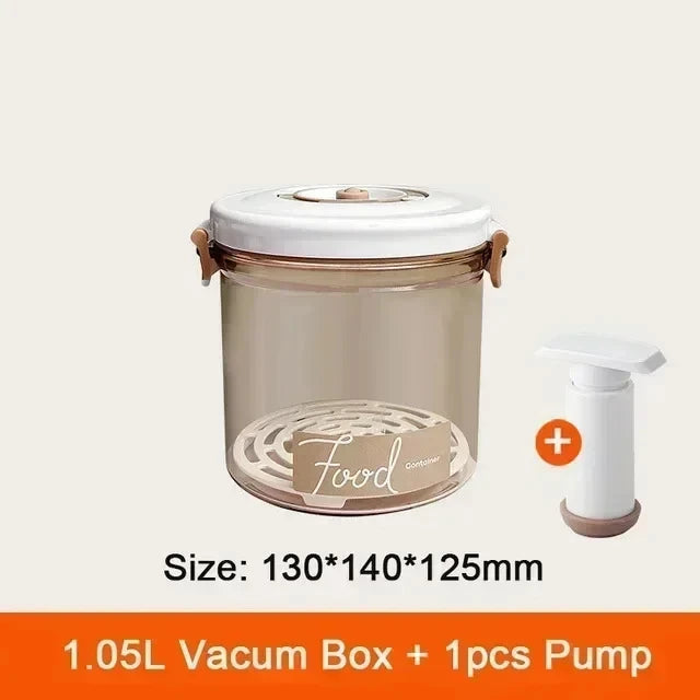 KEMORELA Vacuum Food Storage Container with Pump – Large Vacuum Storage Container Axl 1.05L with Hand Pump