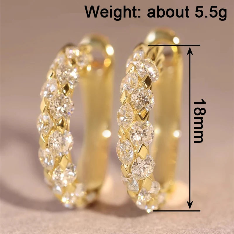 Huitan Cubic Zirconia Hoop Earrings – Trendy Women's Fashion Hoop Earrings Axl