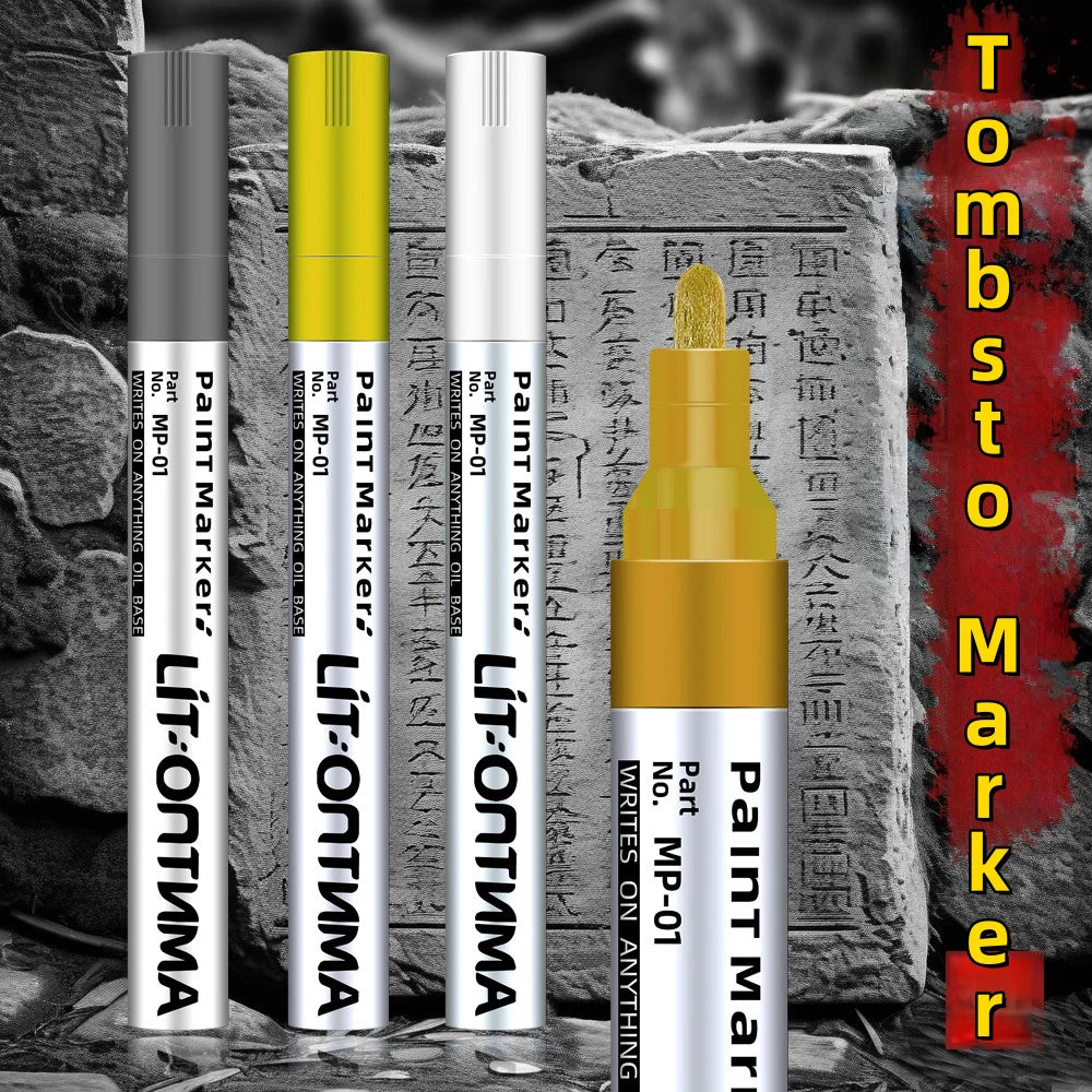 Golden Tombstone Marker – Restores Granite & Marble Text Art Marker Pen Axl