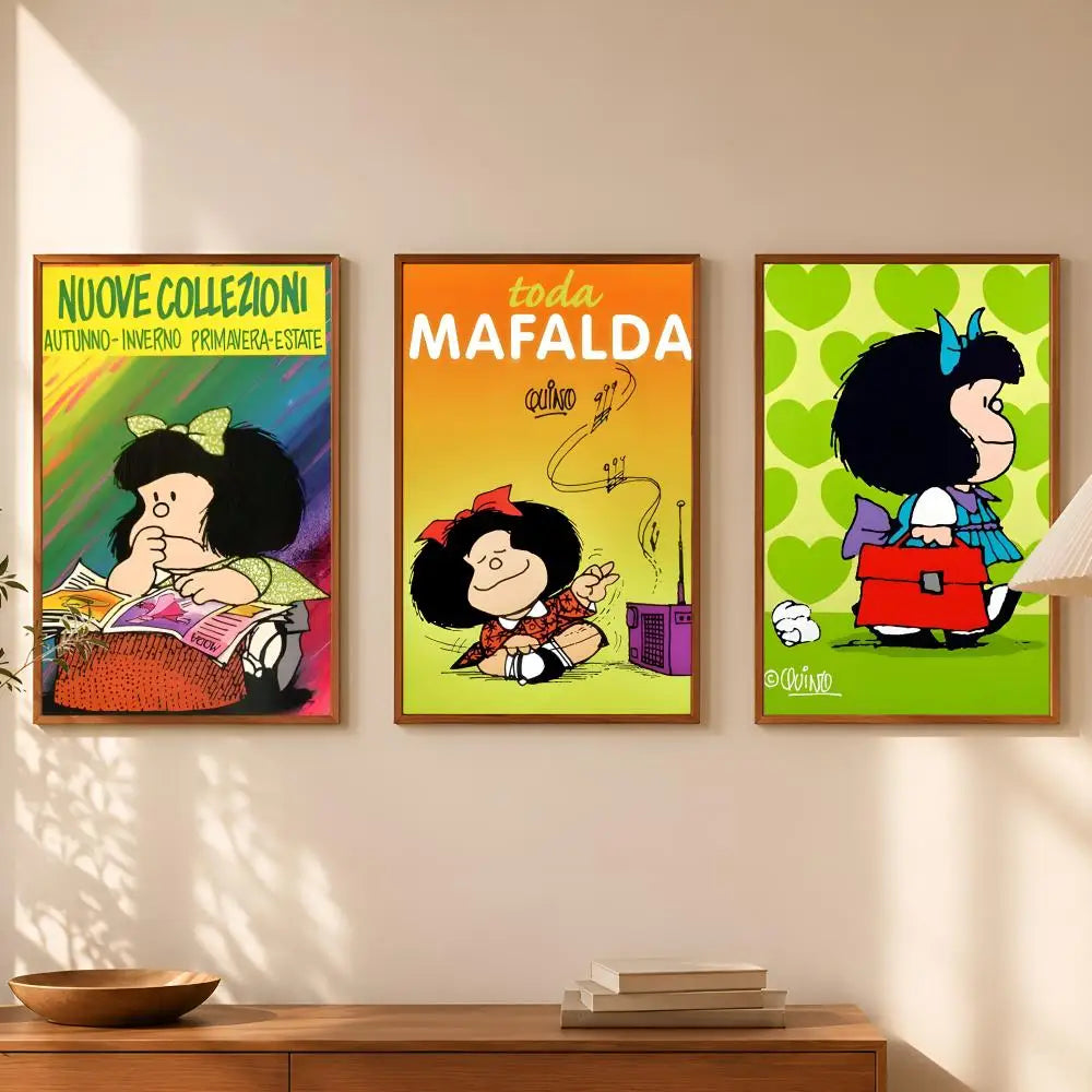 Mafalda Self-Stick HD PVC Wall Poster – Waterproof Home Decor Wall Art Poster Axl