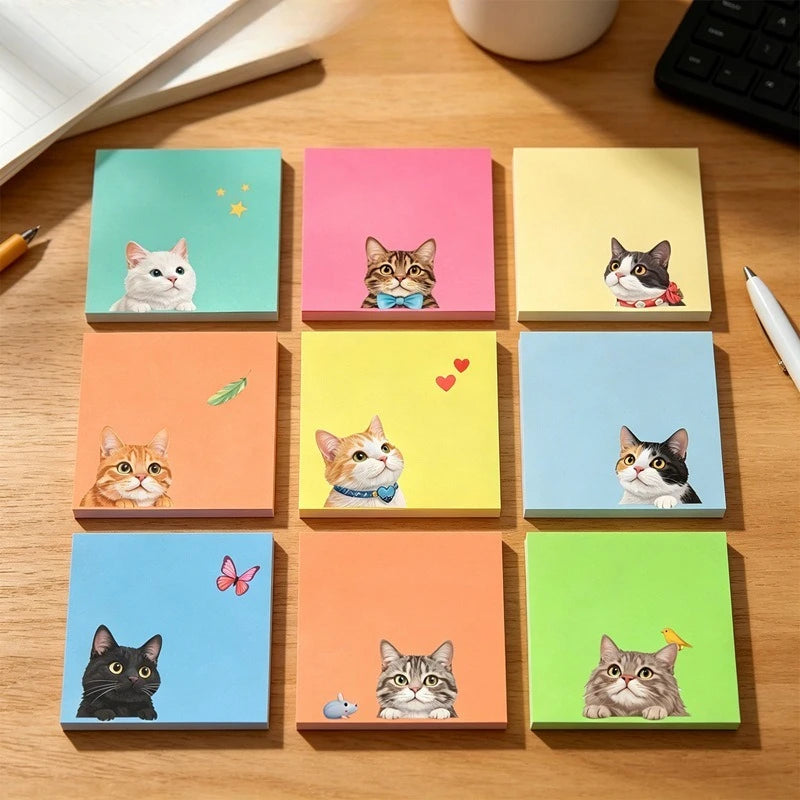 Macaron Cat Sticky Notes – Kawaii Memo Pads 50 Sheets Kawaii Memo Pads Axl