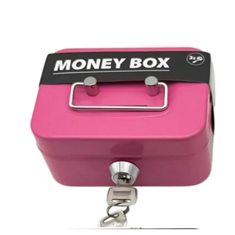 Lockable Coin Box Piggy Bank with Key – Portable Storage Box Coin Bank Box Axl C-1PCS
