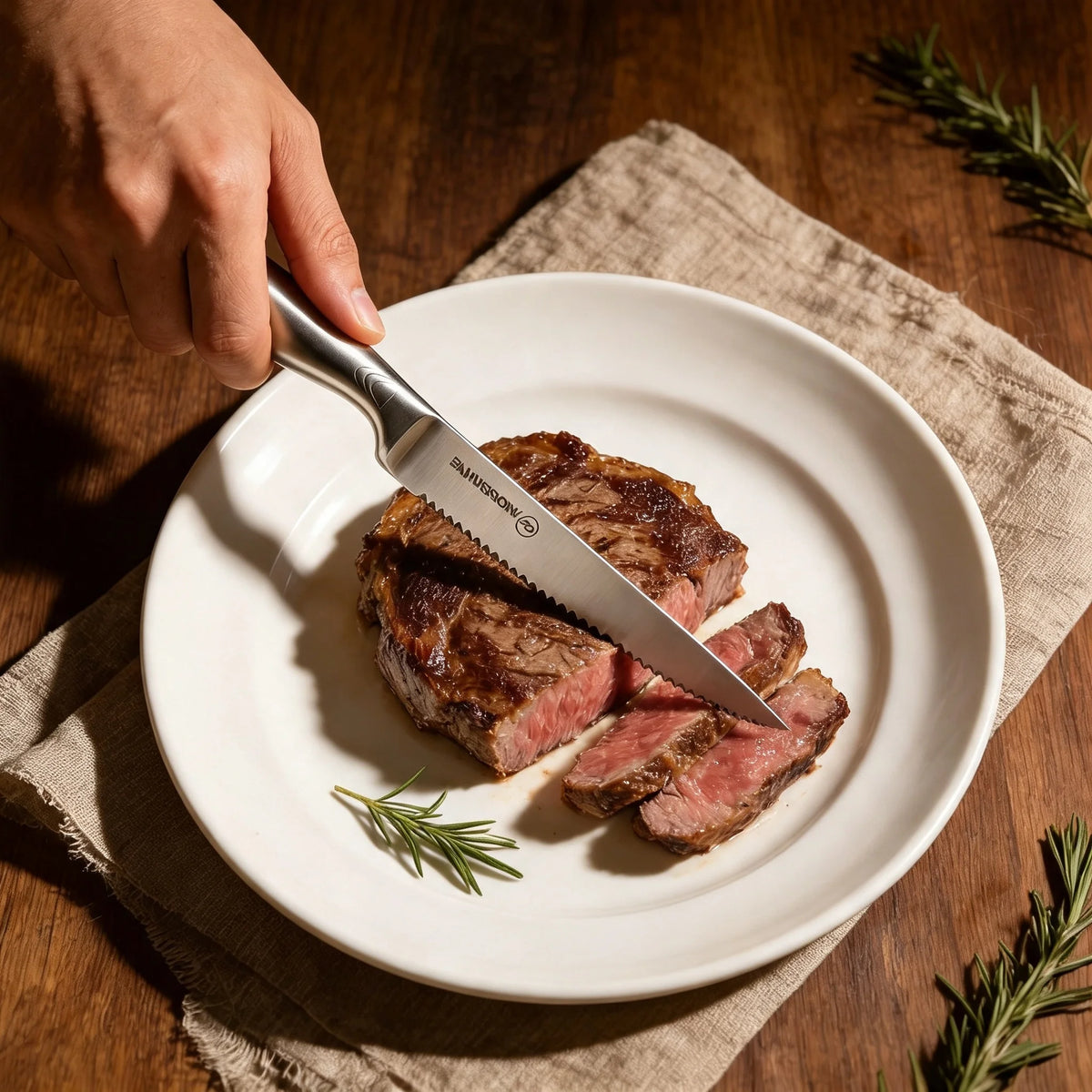 Stainless Steel Steak Knife Set – Serrated Blade 1/4/6/8 Piece Steak Knife Set Axl