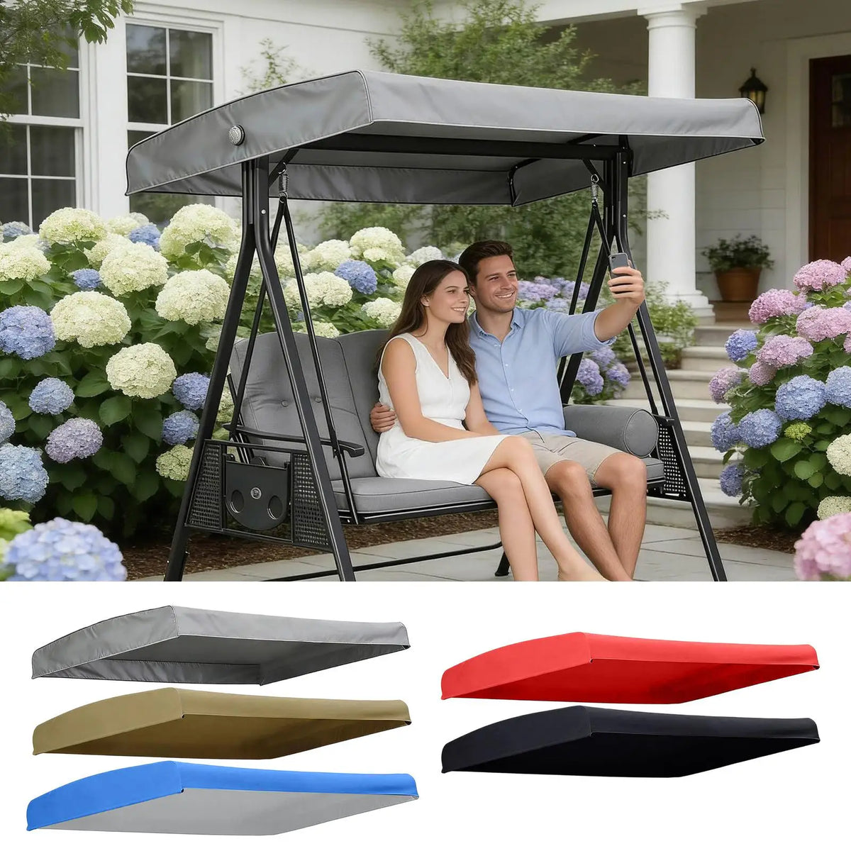 75x47" Waterproof UV-Block Swing Canopy Replacement Cover Swing Canopy Cover Axl
