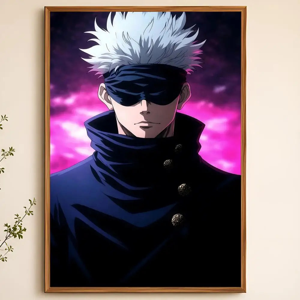 Gojo Satoru Anime Poster – Self-Adhesive Waterproof Wall Art Anime Wall Poster Axl White08 30X40cmNoframe