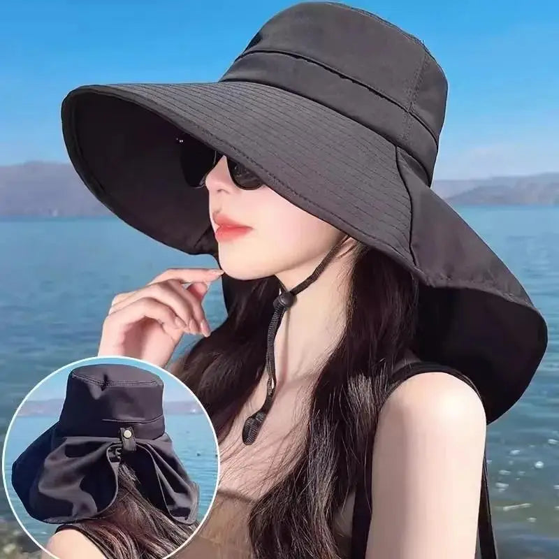 Women's UPF 50+ Wide Brim Sun Hat with Ponytail Slot Wide Brim Sun Hat Axl