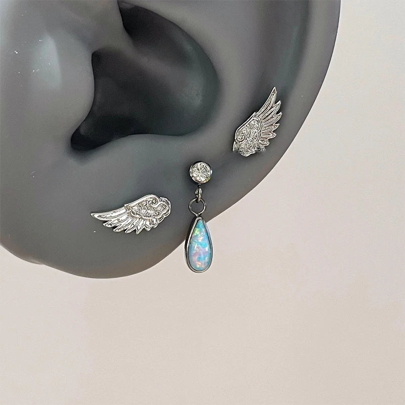 Vintage Angel Wings Stud Earrings – Punk Couple Jewelry Gift Stud Earrings Axl